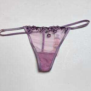Vintage Victoria's Secret y2k Orchid V String Thong Panties, Sheer Mesh Panty S